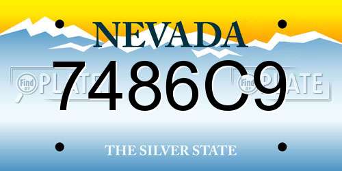 7486C9 Nevada License Plate