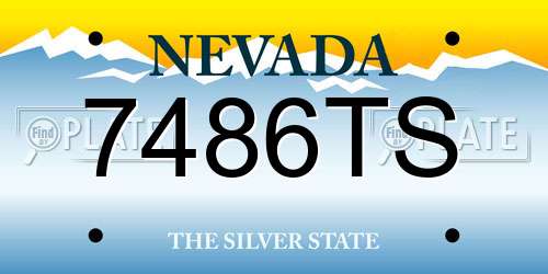 7486TS Nevada License Plate