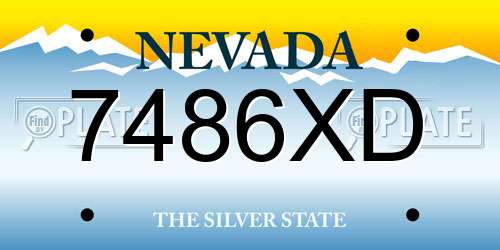 7486XD Nevada License Plate