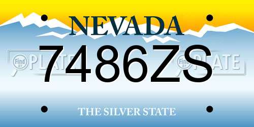 7486ZS Nevada License Plate