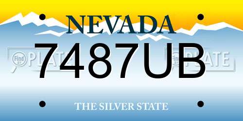 7487UB Nevada License Plate