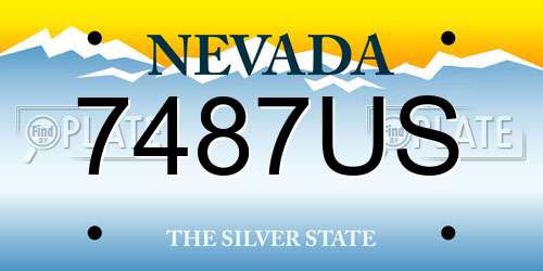 7487US Nevada License Plate