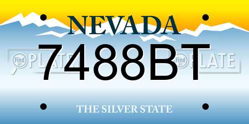 7488BT Nevada License Plate