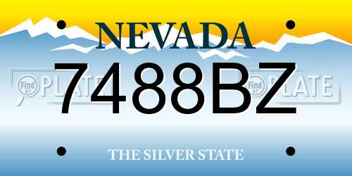 7488BZ Nevada License Plate