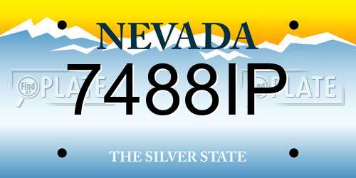 7488IP Nevada License Plate