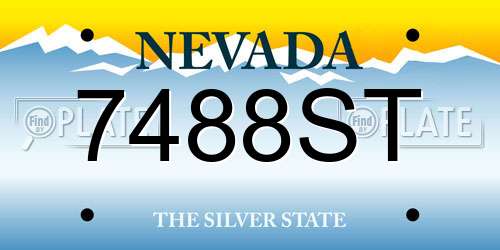 7488ST Nevada License Plate