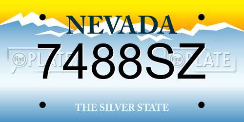 7488SZ Nevada License Plate