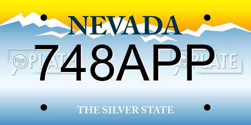 748APP Nevada License Plate