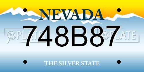 748B87 Nevada License Plate