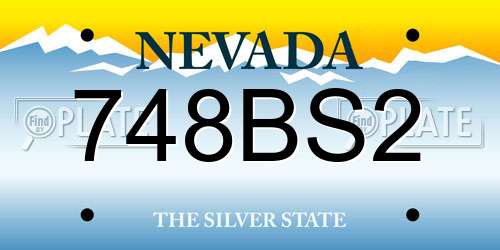 748BS2 Nevada License Plate