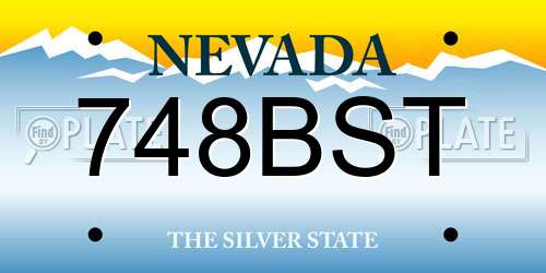 748BST Nevada License Plate