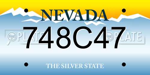 748C47 Nevada License Plate