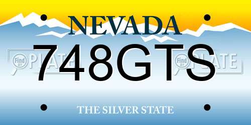 748GTS Nevada License Plate