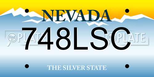 748LSC Nevada License Plate