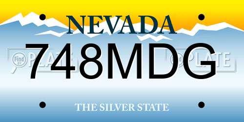 748MDG Nevada License Plate