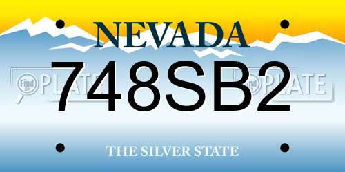 748SB2 Nevada License Plate