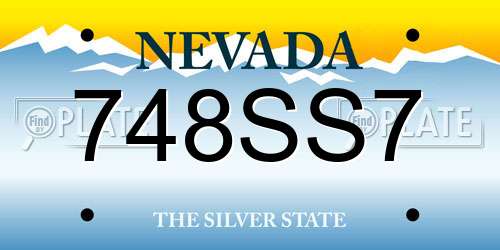 748SS7 Nevada License Plate