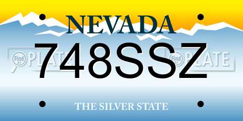 748SSZ Nevada License Plate