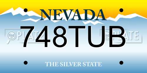748TUB Nevada License Plate