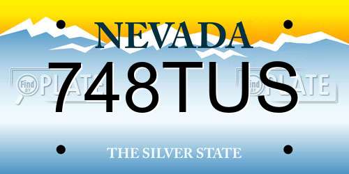 748TUS Nevada License Plate