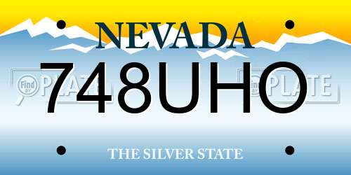 748UHO Nevada License Plate