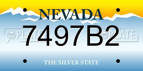 7497B2 Nevada License Plate