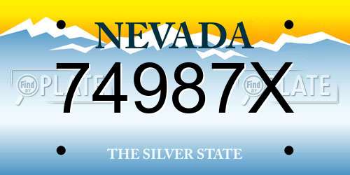 74987X Nevada License Plate
