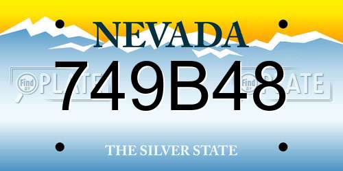 749B48 Nevada License Plate