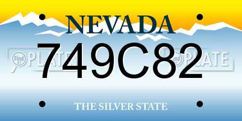 749C82 Nevada License Plate