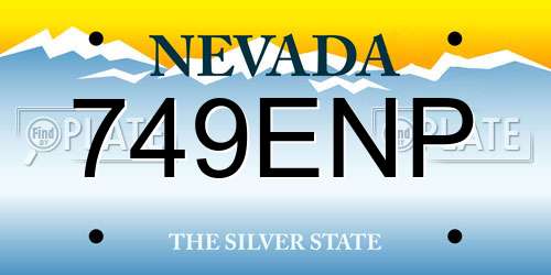 749ENP Nevada License Plate