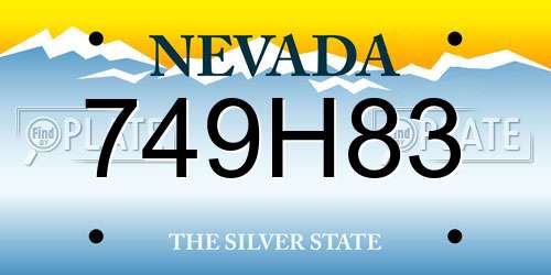 749H83 Nevada License Plate