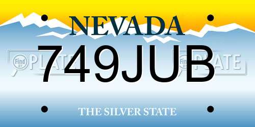 749JUB Nevada License Plate