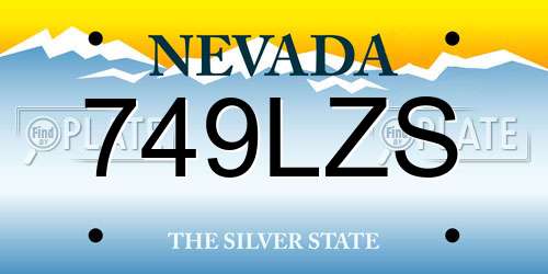749LZS Nevada License Plate