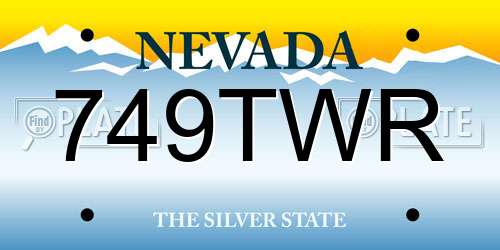 749TWR Nevada License Plate