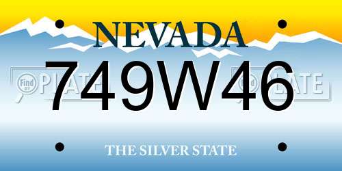 749W46 Nevada License Plate