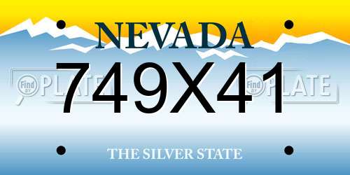 749X41 Nevada License Plate