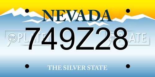 749Z28 Nevada License Plate