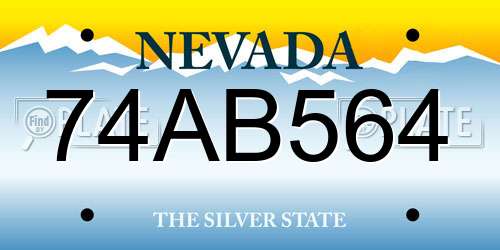 74AB564 Nevada License Plate