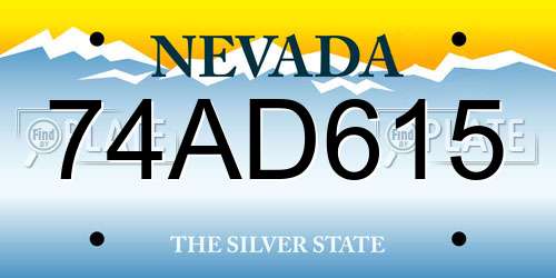 74AD615 Nevada License Plate