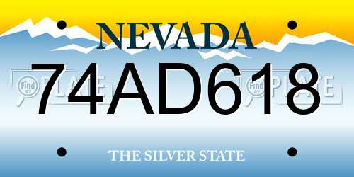 74AD618 Nevada License Plate