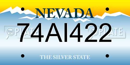 74AI422 Nevada License Plate