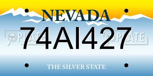 74AI427 Nevada License Plate