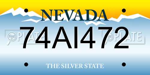 74AI472 Nevada License Plate