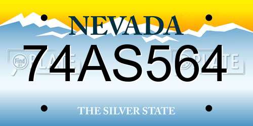 74AS564 Nevada License Plate
