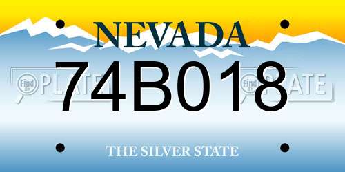 74B018 Nevada License Plate