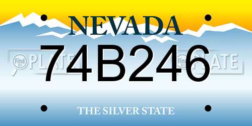 74B246 Nevada License Plate