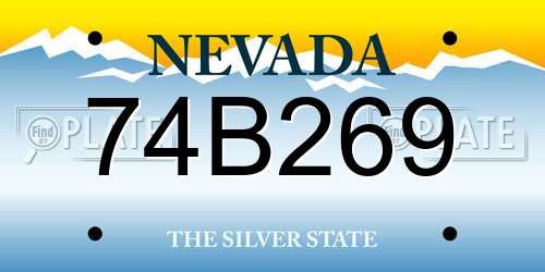74B269 Nevada License Plate