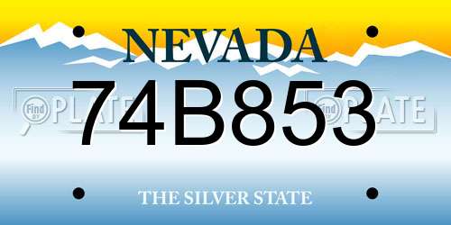 74B853 Nevada License Plate