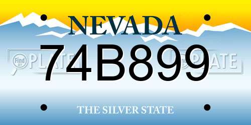 74B899 Nevada License Plate