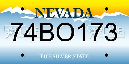 74BO173 Nevada License Plate